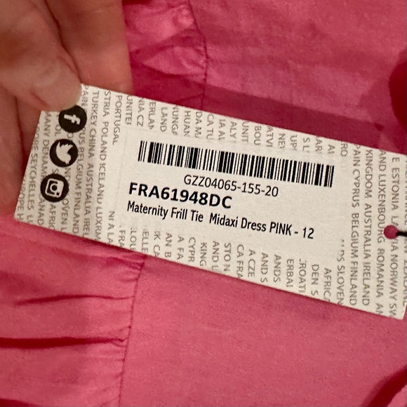Boohoo size 8 pink maternity frill tie midi maxi dress - Picture 12 of 13